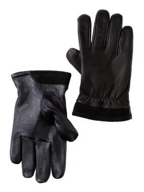 NWT UGG Mens Captain Pieced Leather Glove Faux Fur Lined